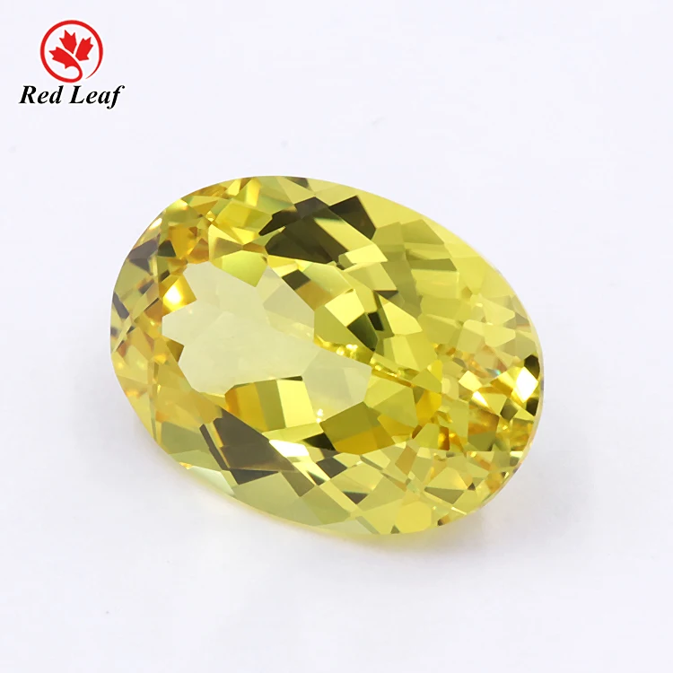 

Redleaf Jewerly Lab grown loose gemstone 10*14mm oval yellow Lab Grown Sapphire