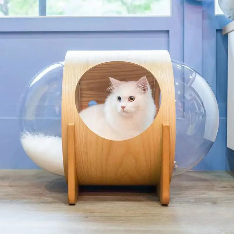 

Transparent acrylic cat nest supplies integrated chamfer sleeping space cat Four Seasons Universal Portable sucker