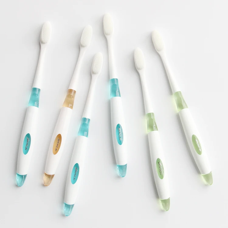 

Nano toothbrush ultra fine and soft bristle for home use white color Degradable handle, Green, blue, orange