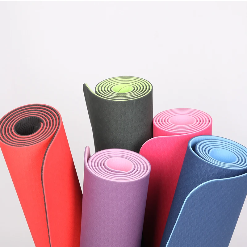 

Eco friendly anti-slip label printed TPE yoga mat for gymnastics made in China, Customized