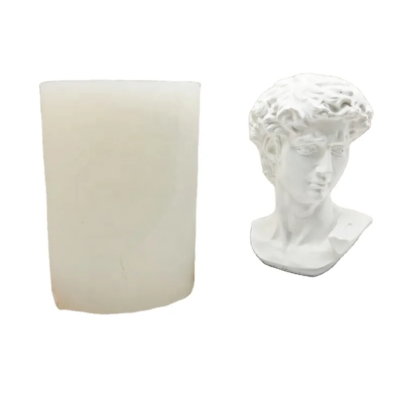 

Large David head portrait candle silicone mold DIY aromatherapy gypsum body candle resin mold, White