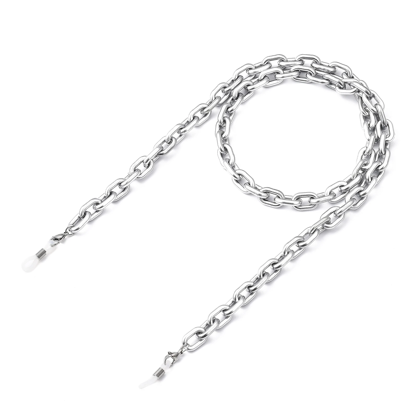 

PandaHall Spray Painted CCB Plastic Cable Chains Eyeglasses Chains, Silver