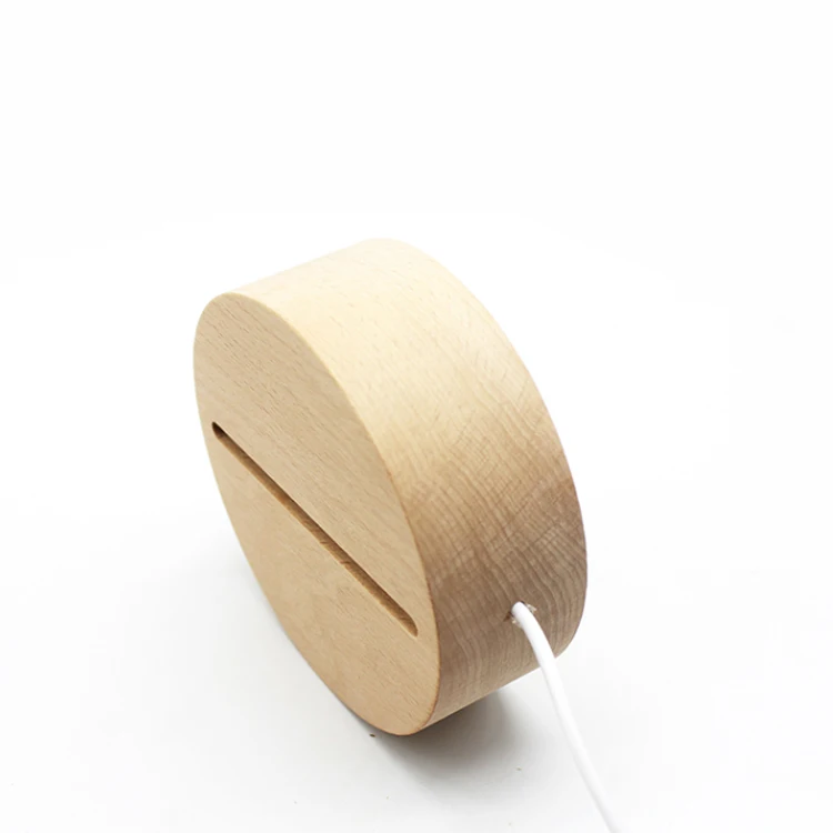 Best Quality China Manufacturer Led Wood Base Shape For 3D Night Light Acrylic