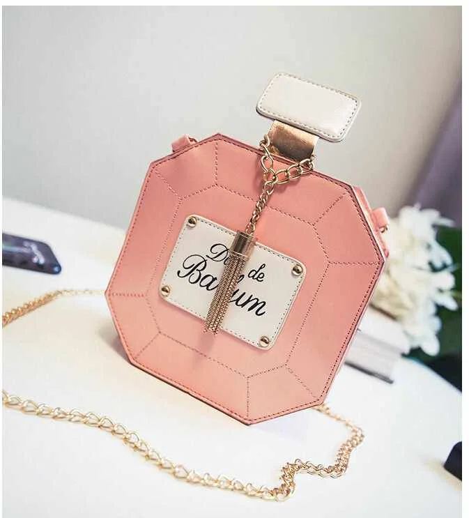 

Fashion Party Women Evening Bags Leather Perfume Bottle Crossbody Bag Chain Mini Clutch Bag