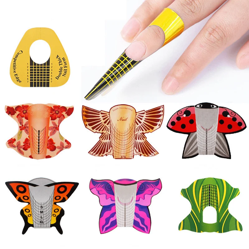 

Beauty 500PCS Adhesive Nail Forms UV Gel Acrylic Nail Art Extension