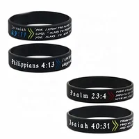 

Wholesale Bulk Pack 12pcs Per Pack Christian Wristbands Religious Silicone Bracelets With Bible Verses Church Gifts Wrist Band