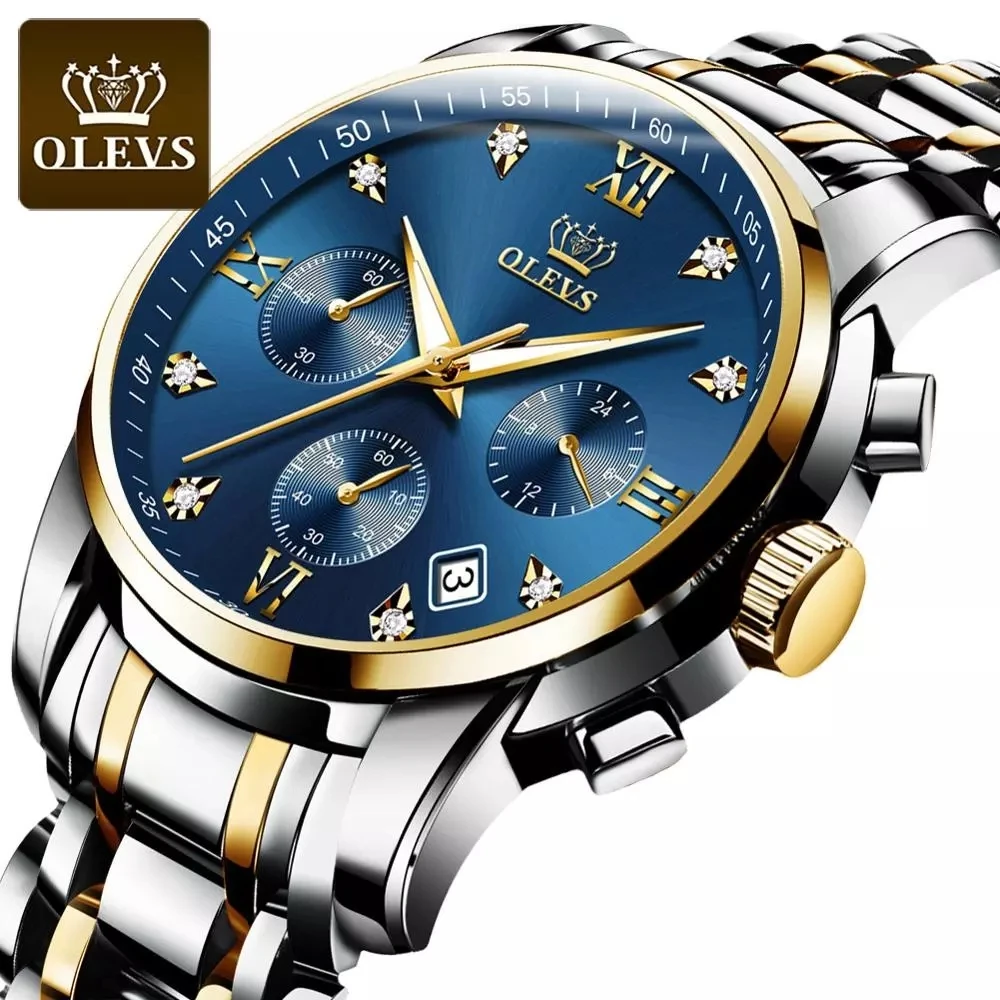 

OLEVS 2858 Classic Quartz Watch Waterproof Stainless Steel Watches Men Wrist High Quality Fashion Mens Wristwatch Montre Homme, 7-colors