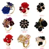Fashion Europe and the United States personality resin flower index finger jewelry opening rose ring female Report W036