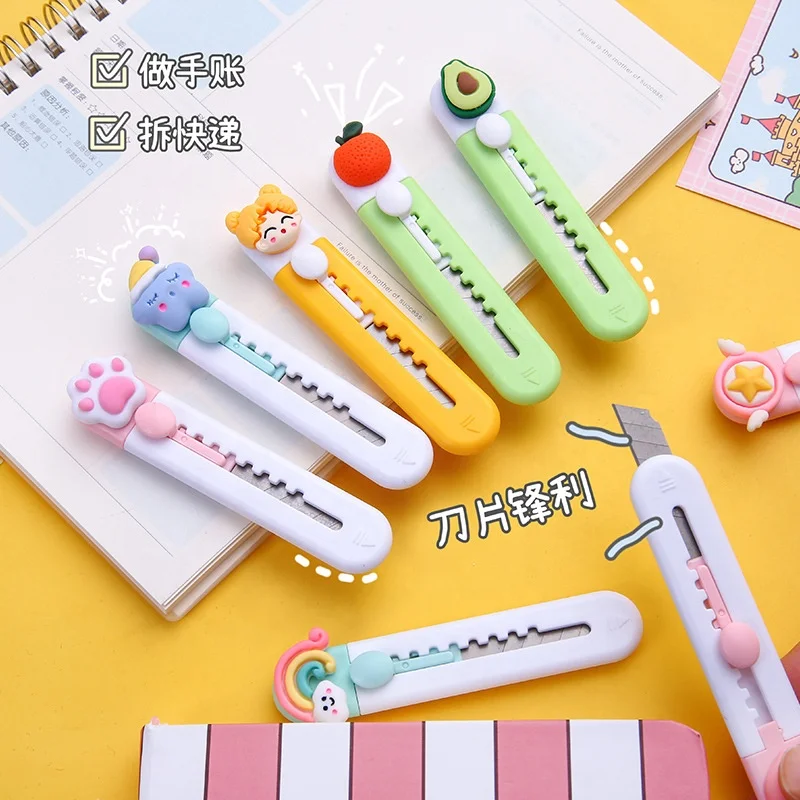 

Kawaii cute office school stationery paper cutting folding utility knife