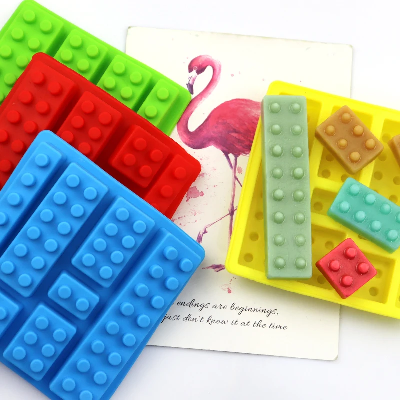 

729 stock 7Lego building block shape silicone chocolate mold Kitchen supplies tools soap mold trays, As stock