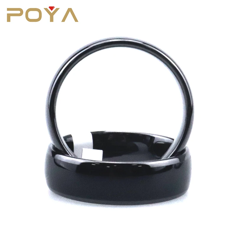 

Poya 6mm Smooth Black Ceramic Ring With Multifunctional Smart NFC Chips Inlay