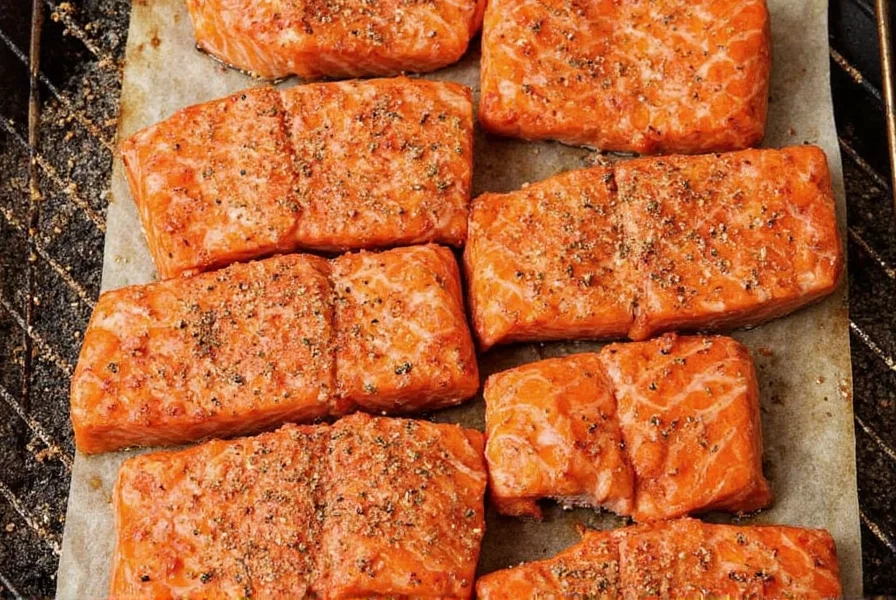 Grilled salmon with seasoning