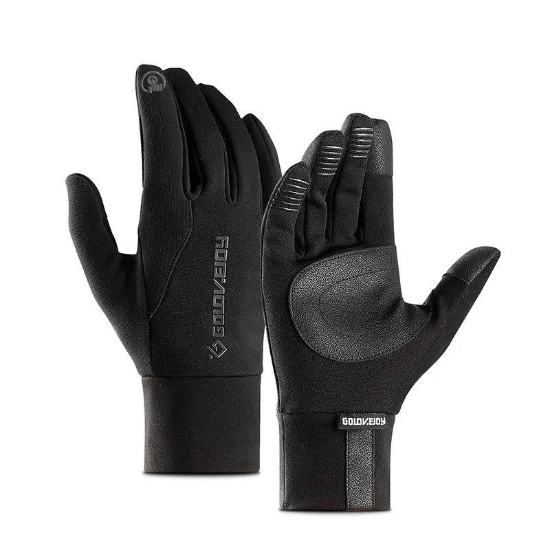 

Windproof Cycling Gloves Touch Screen Riding Winter Unisex Warm Full Finger Plus Velvet Skiing Autumn Bike Bicycle Glove, Black / gray