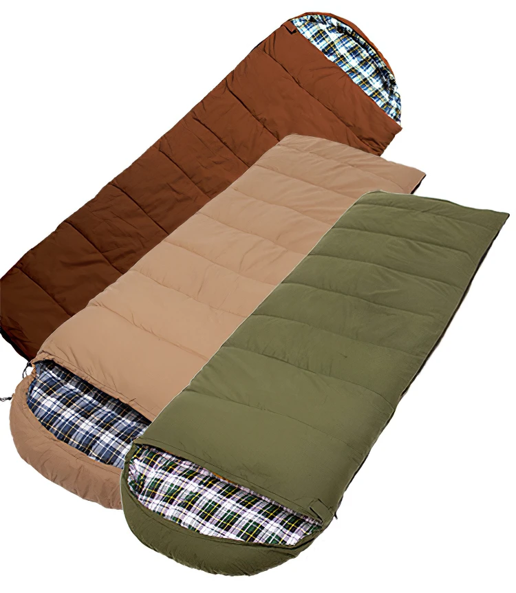 
Custom Heavy Duty Cotton Canvas Shell Fleece Lining Sleeping Bag 