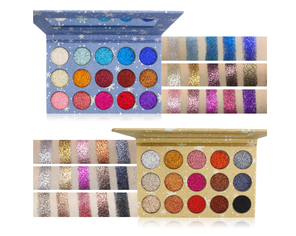 

Custom Logo Eye Makeup Pearl Powder Matte Eye Shadow 15 Colors Glitter Eyeshadow Palette