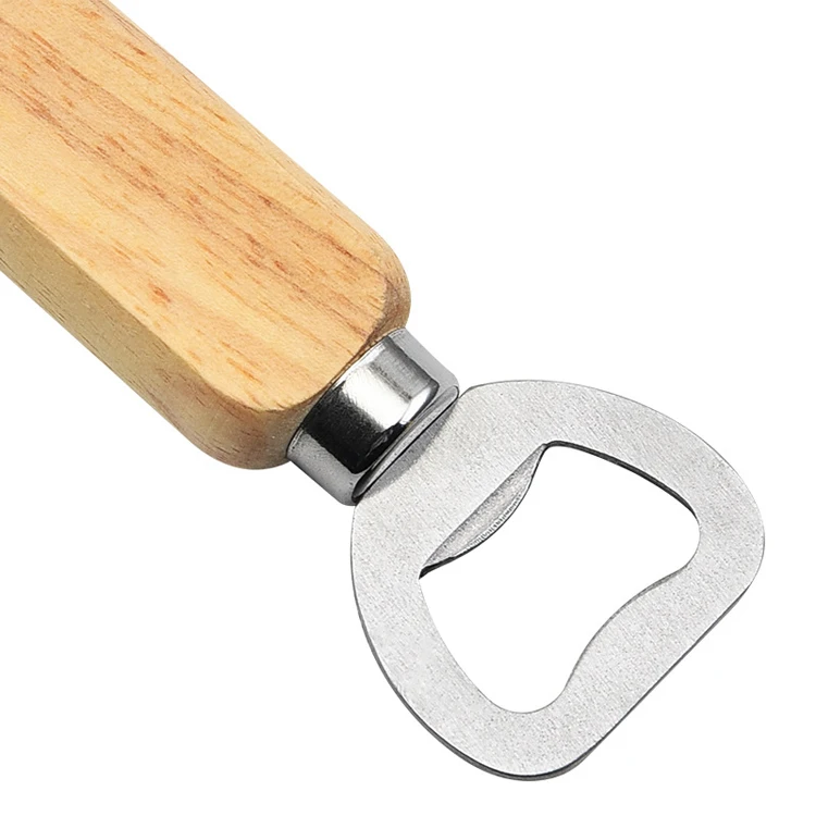 

Kitchen Beer Bottle Opener With Wood Handle For Family Party Bar, Natural wood