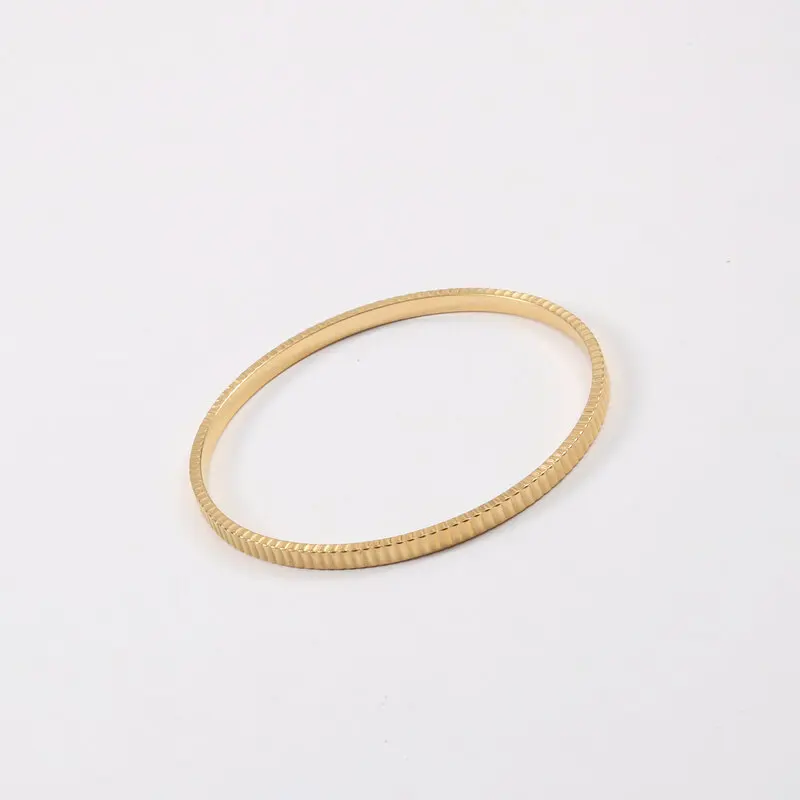 

High End PVD 18K Gold Plated Gear Shape Bangle Bracelet Stainless Steel Jewelry Tarnish Free & Waterproof