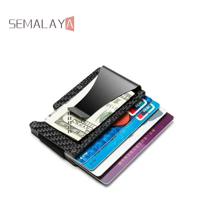 

Top quality RFID Wallet Carbon Fiber Aluminum Metal mens wallet money clip Anti Scan Slim Minimalist, Yellow/blue/red/black/sliver