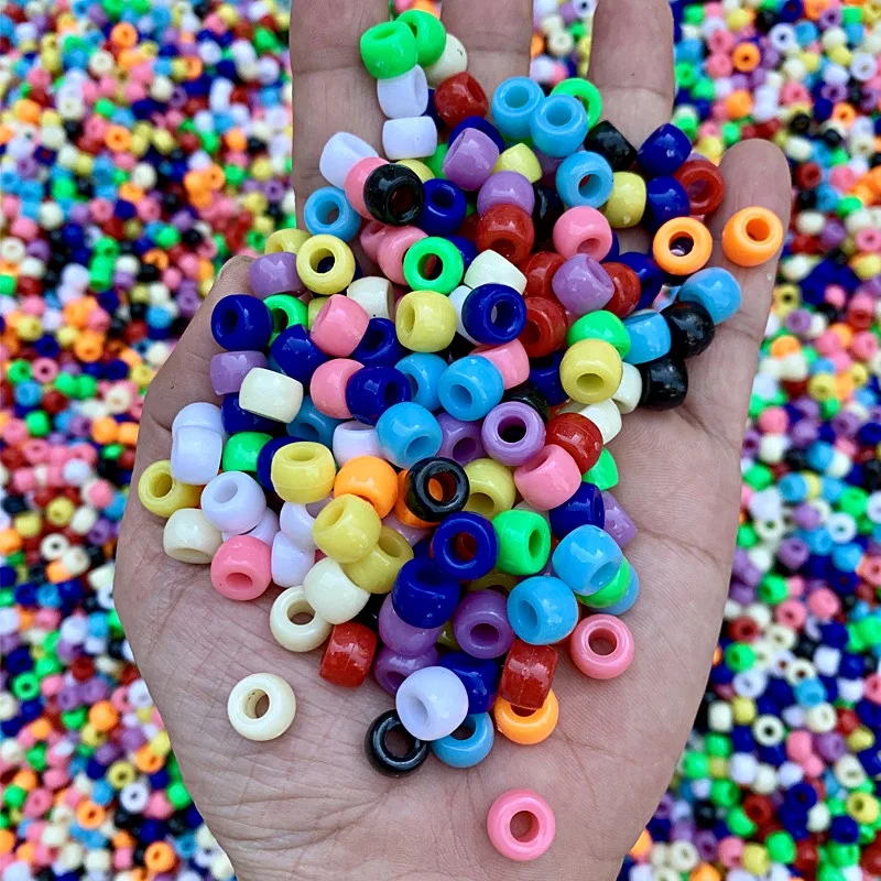 

Wholesale Polished 6X9MM Big Hole Acrylic Pony Beads for Jewelry Making