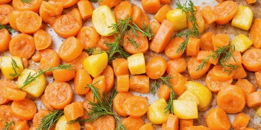 Chef holding a bowl of vibrant carrot and dill soup