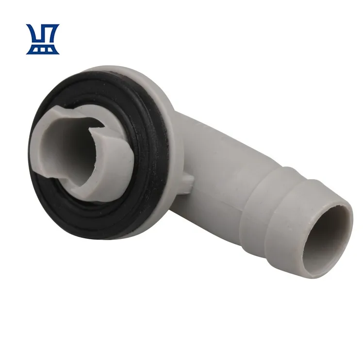 

BQLZR Free Shipping 5 Pcs 3/5 Inch(15mm) Air Conditioner Drain Hose Connector Elbow Fitting with Rubber Ring, Black & gray