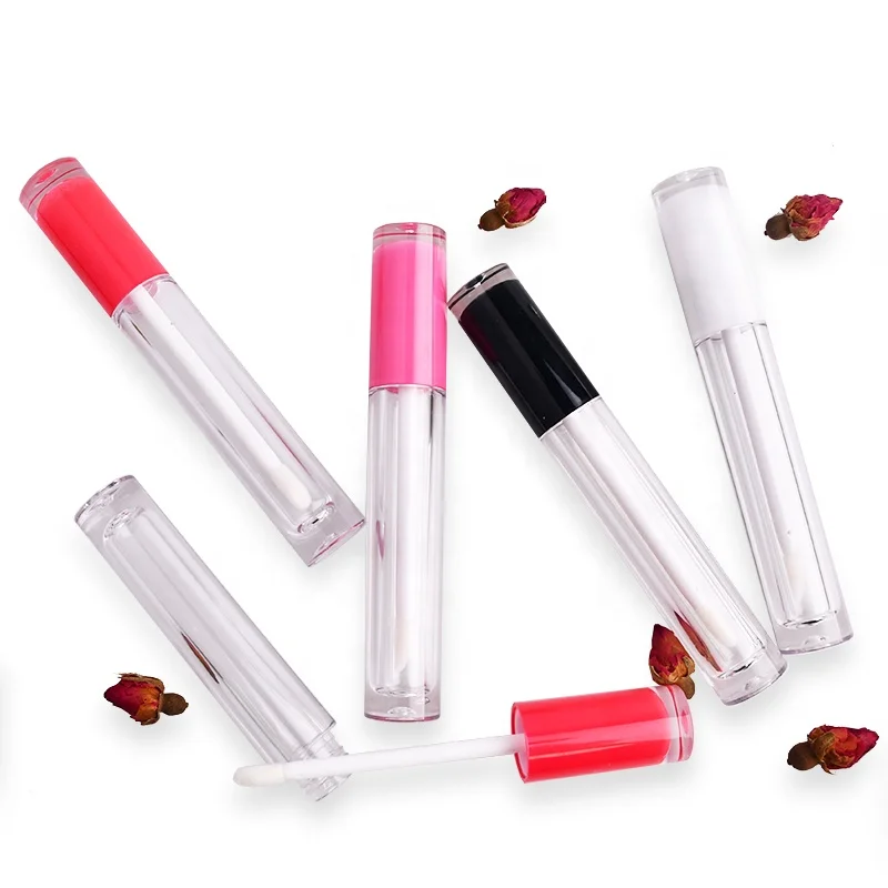 

luxury red 5ml 10ml black purple white wholesale transparent clear pink empty custom label containers lip gloss tubes with wands