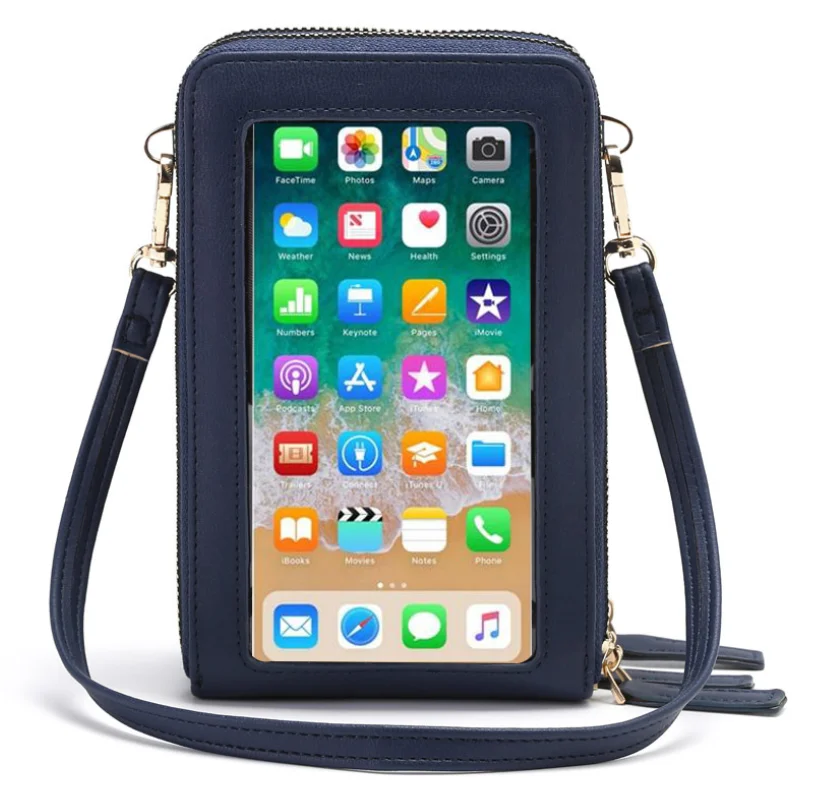 

Custom Fashion PU Casual Touch Screen Women Single Crossbody Bag Purse Mobile Phone Bag for Girls, White/black /oem