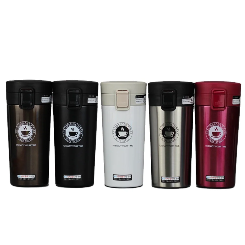 

NorthForest Stainless Steel 304 Water Bottle Tea Tumbler Bounce Cup Cafe Mug Vacuum Flask Flip Lid Travel Coffee Thermos, Black, red, coffee, white, steel color