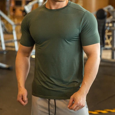 

Wholesale plus size tshirts Male Gym Tshirt Men Sportswear Custom cotton Spandex Running T Shirt