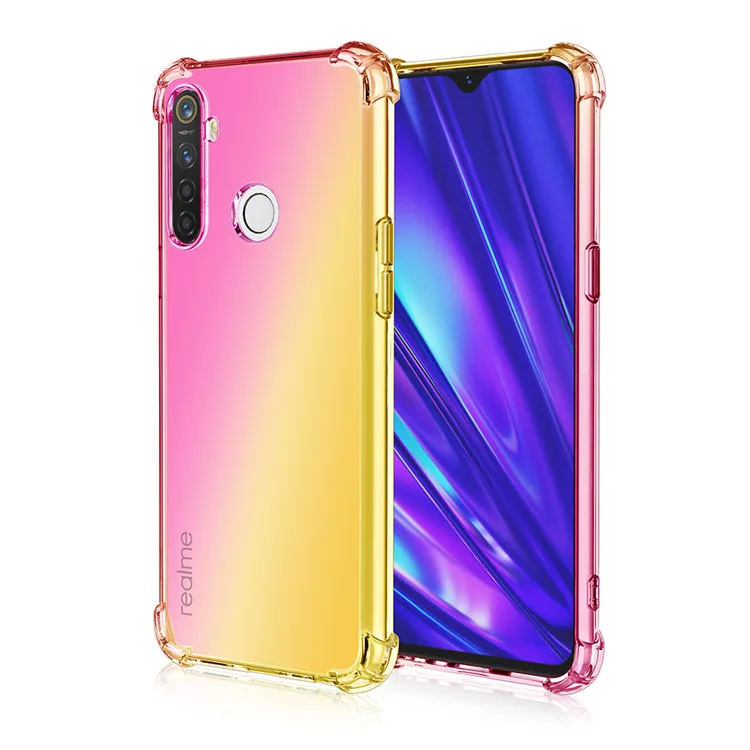 

Hot Sale With Lanyard Hole Phone Case For OPPO Realme 5 Pro Reno 2Z/Reno 2F Gradual Change Phone Cover