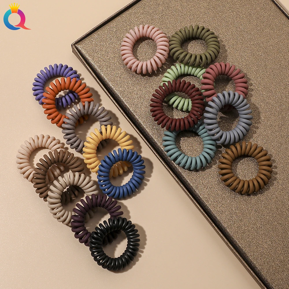 

small spiral hair ties band elastic telephone cord wire hair coils hair rubber bands ponytail holder