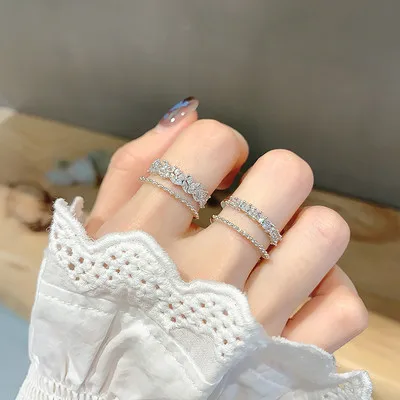 

Korean 2021 new fashion ins finger ring personality ring female opening, Silver