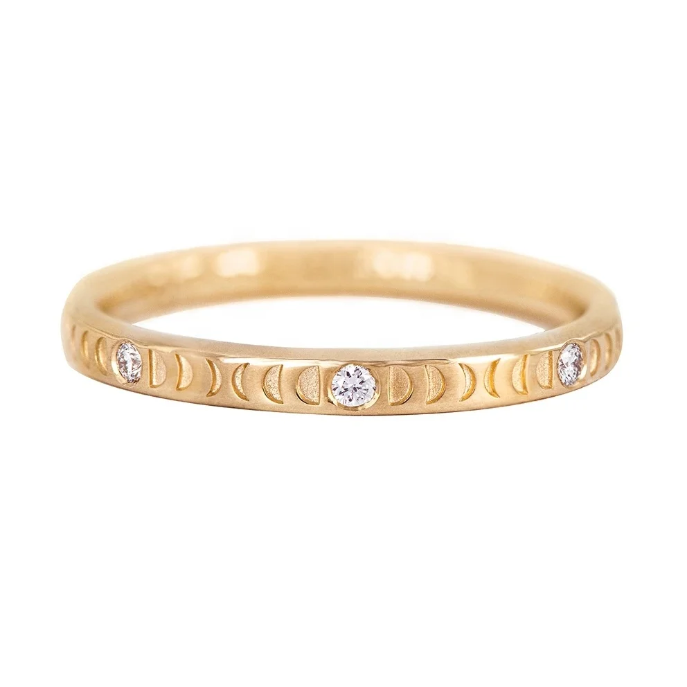 

Fashion 925 Sterling Silver Stackable Moon Phase Ring Thin
