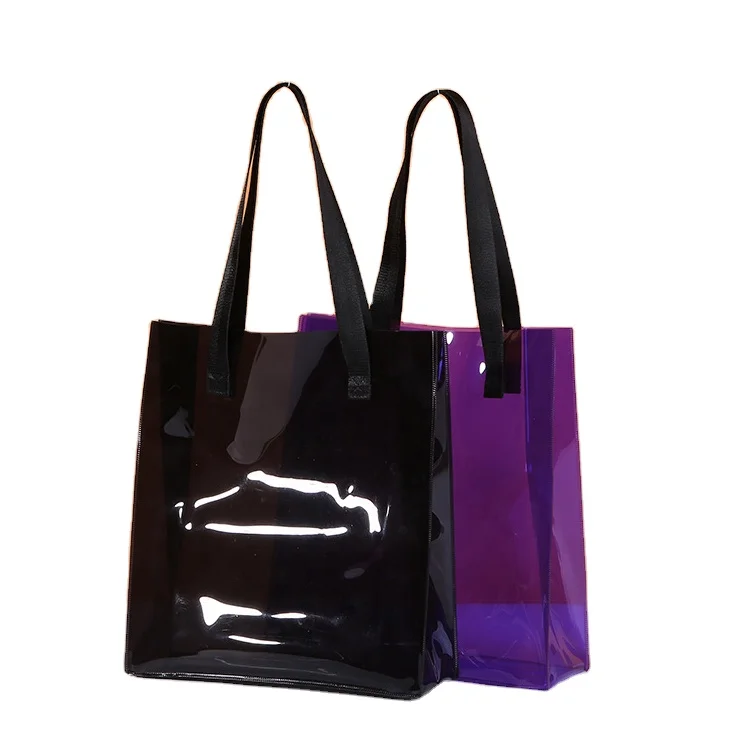 

Cheap price pvc tote bag transparent shopping bag plastic shoulder bag, Yellow