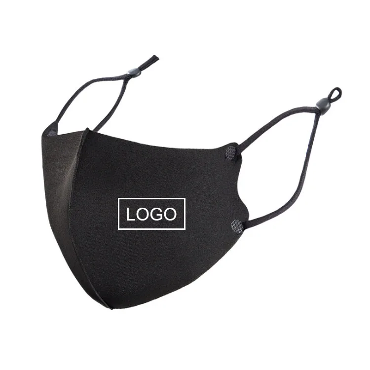

Low MOQ Custom Logo Print Black Adjustable Elastic Earloop Reusable Washable Safety Skin Care Breathable Cotton Face Mask, Multi color