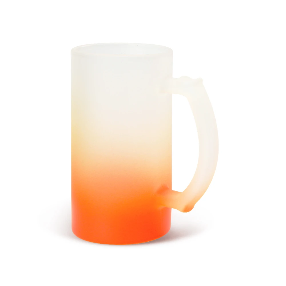 

Personalized Milk Cup Coffee Color Glass Walled Glass Mug for 16oz Gradient Colorful Sandy Glass Beer Mug, Bule/red/pink/green/orange