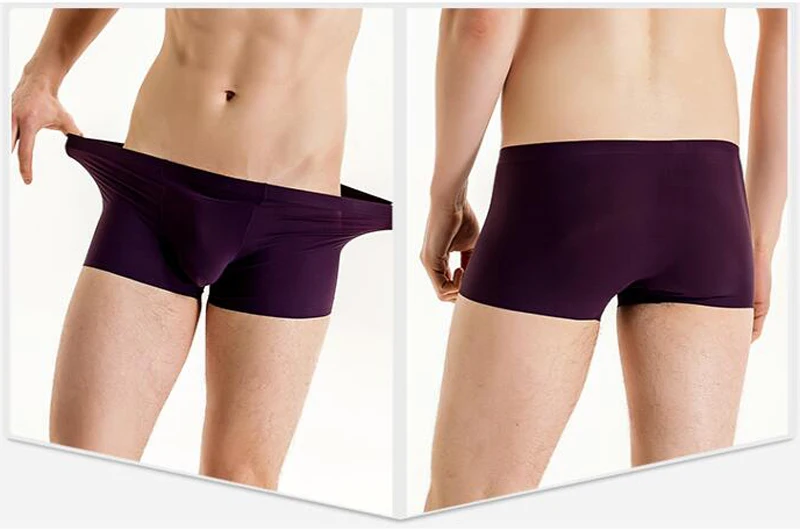 Underwear Men Boxer Shorts Ice Silk Seamless Summer Slim Design Cool