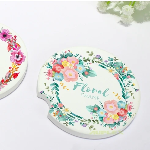 

Hot selling 2020 sublimation logo  coaster ceramic popular in Euro, White