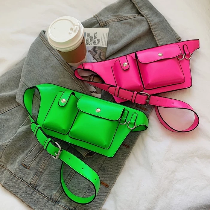 

Latest Design Bright Neon Color Ladies Waist Belt Bags Girls Fanny Packs Women Fashion Chest Bag Packs Wholesale