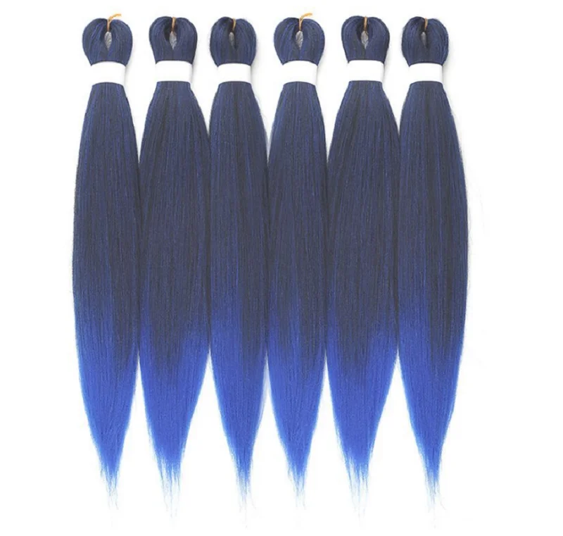 

LW-43QT,Gradient bicolor 26inch EZ braided hair wholesale, pre stretched braided hair., Customized color