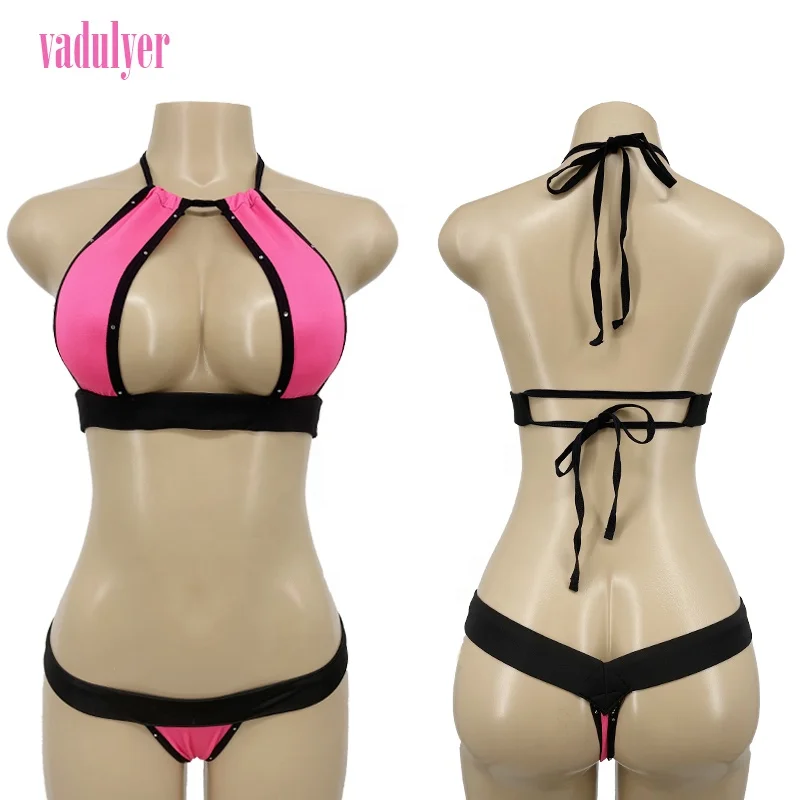 

Vadulyer Wholesale Pink Two Piece Exotic Stripper Dance Wear, Picture