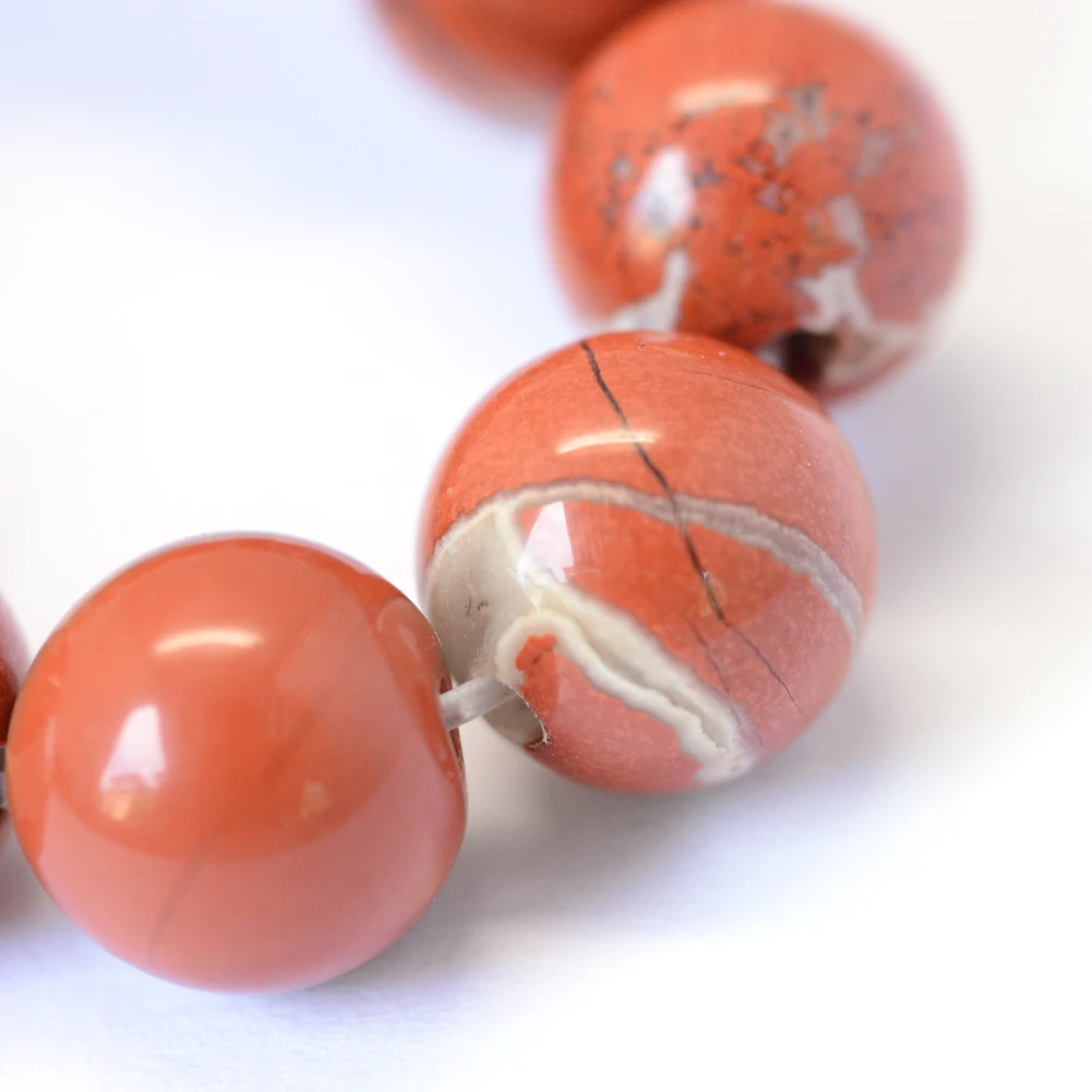 

PandaHall Wholesale 8mm Natural Gemstone White Lace Red Jasper Beads Jewelry