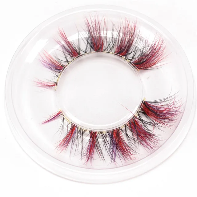 

3D 100% Real Mink Colored Lashes Rainbow Color Lashes Minks Lashes, Different colors can be customized