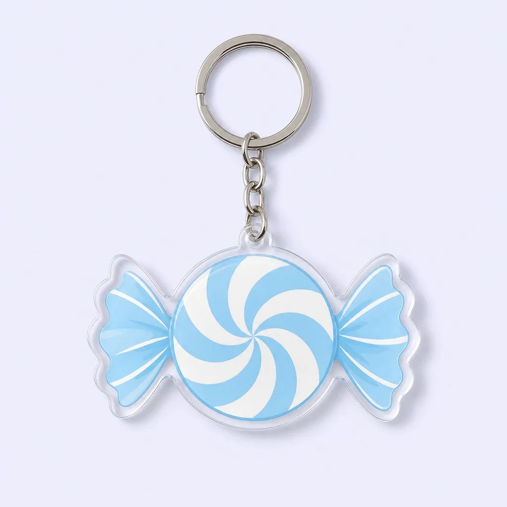 Sky Blue Swirl Candy Keychain