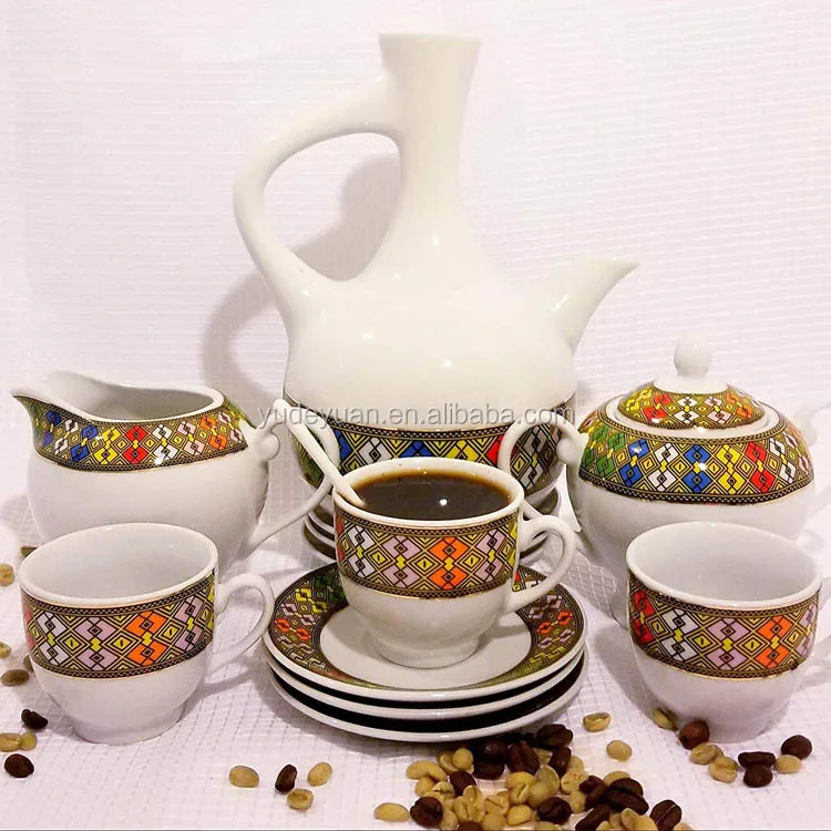 15pcs 17pcs Sheba Queen Ethiopian Coffee Cup Set Porcelain - Buy ...