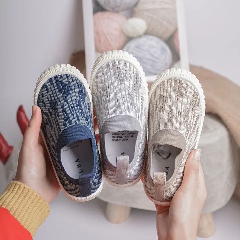 

Summer Kid High-quality Casual Sneakers Comfortable And Lightweight Flight Woven Running Walking Shoes, Grey / blue / khaki