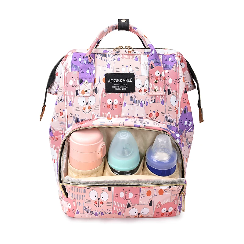 

2022 new waterproof function diaper bag men and women backpack custom logo cute animal pattern 12 color rice