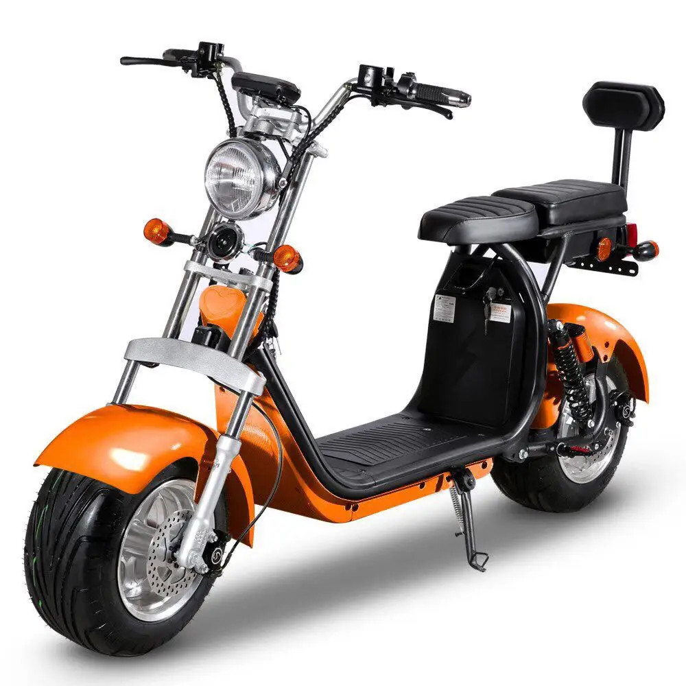 

citycoco in holland warehouse 60 volt lithium ion battery 40ah fat scooter Europe scooter, Black