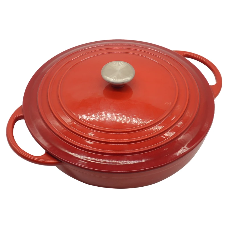 

Multicolor Enamelled casserole 1-4 L lid heavy cast iron soup pot customized sizes