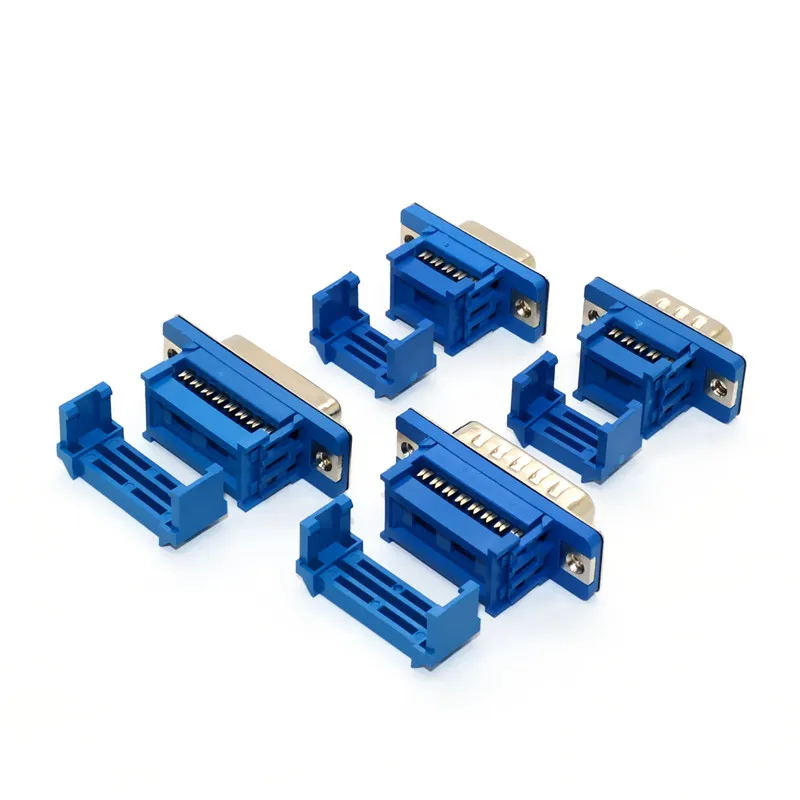 

5PCS/set DIDC Series DB9 DB15 DB25 DB37 Male/Female Blue Connector serial port IDC crimp type D-SUB RS232 Adapter